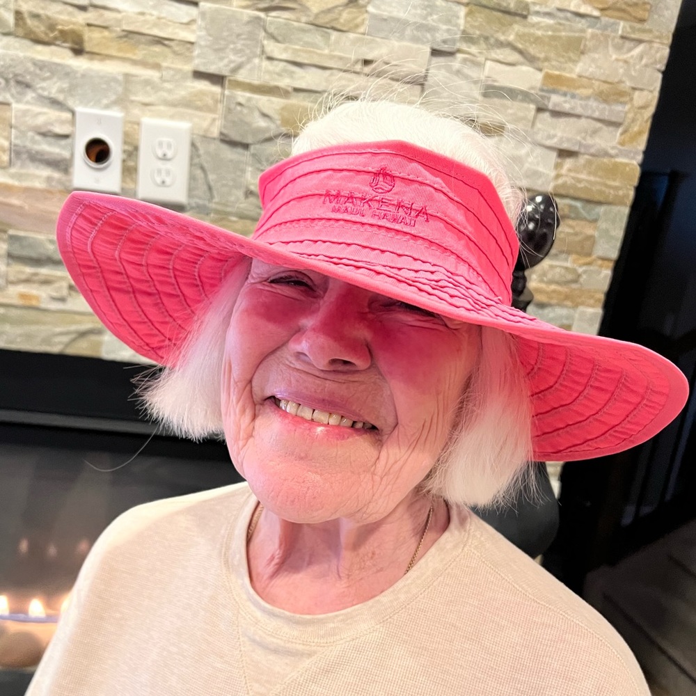 Scala Ladies One Size Fits All Pink Visor Makena Maui Hawaii Sun Hat Golf